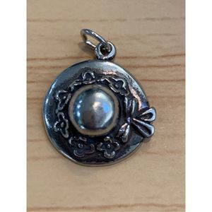 .925 Hat with Flowers Sterling Silver Jewelry Charm #spring #fashion